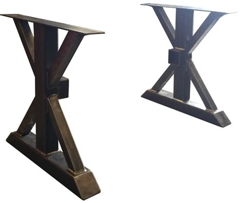 Bar Height 40 Tall Steel Trestle Table Legs With Etsy