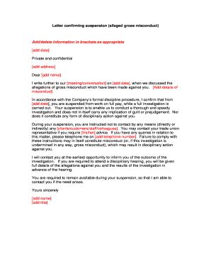 Suspension Letter To Employee For Misconduct Infoupdate Org