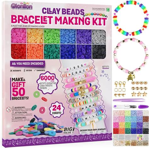 Gionlion 6000 Clay Beads Bracelet Making Kit Friendship Bracelet Kits