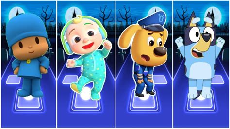 Pocoyo Cocomelon Sheriff Labrador Bluey Bingo Tiles Hop EDM