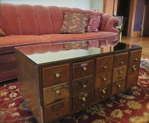 Coffee Table From An Antique Library Card Catalog Card Catalog