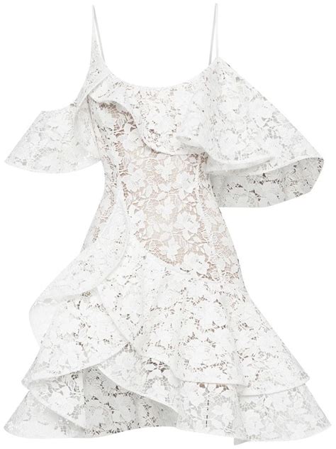 Oscar De La Renta Gardenia Guipure Lace Ruffled Minidress Farfetch In