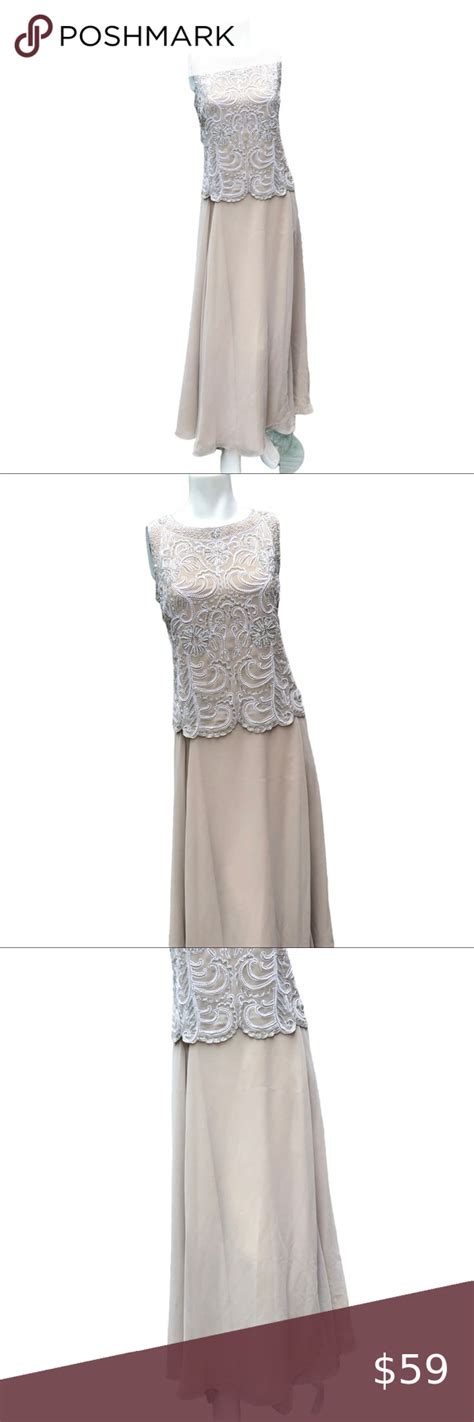 Jk Beaded Bodice Chiffon Gown Size 12