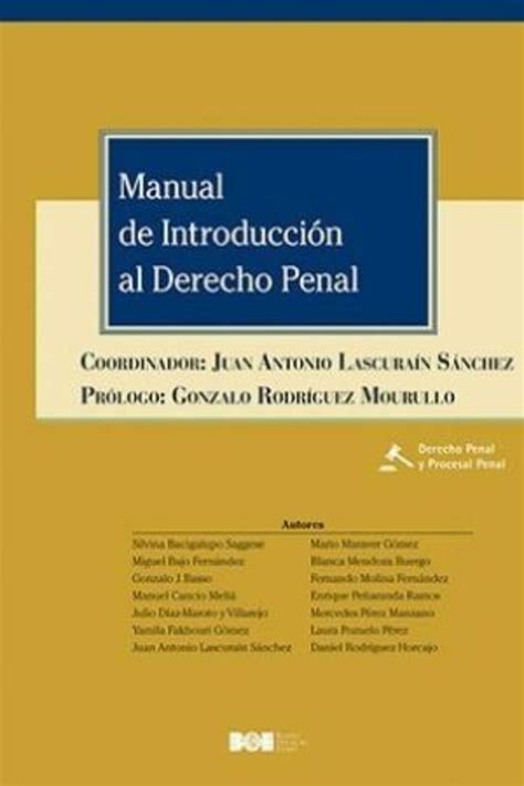 Manual De Introducci N Al Derecho Penal Juan Antonio Lascurain