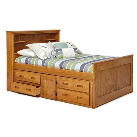 Woodcrest Heartland Full-sized Bookcase Captains Bed with Storage - Free Shipping Today ...