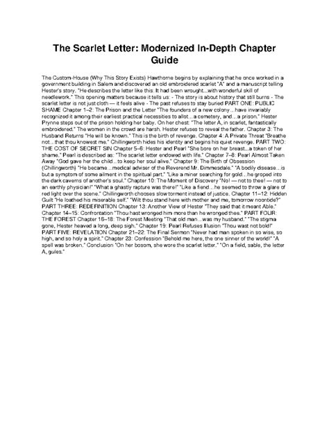The Scarlet Letter (ENG 101): In-Depth Chapter Guide - Studocu