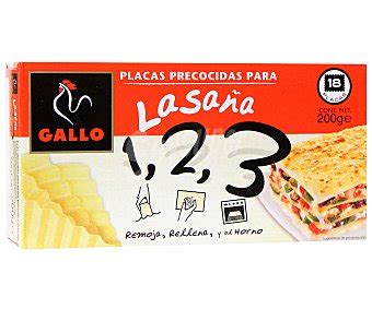 Gallo Pasta lasaña placas precocidas Paquete 200 grs 18 unidades