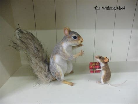 Felted Squirrel And Mouse Sharing A Present T At Christmas Magic Of