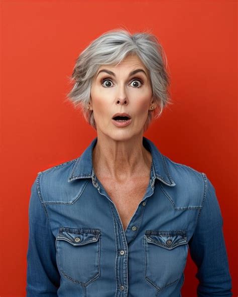 Premium Photo An Older Woman With A Surprised Look On Her Face