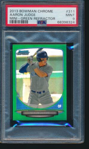 PSA 9 AARON JUDGE 2013 Bowman Chrome Mini GREEN REFRACTOR 75 YANKEES