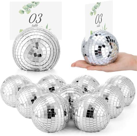 Amazon Engrowtic Pcs Disco Ball Place Card Holders Inch Large