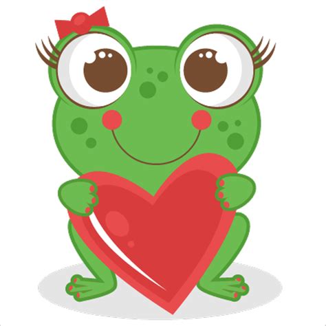 Valentine Sticker Cute Girl Frog Cartoon Clipart Full Size Clipart