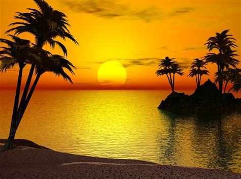 Artstation Sunset On Tropical Islands 4 Artworks