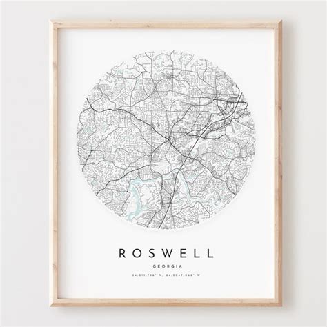 Roswell Georgia Road Maps Etsy