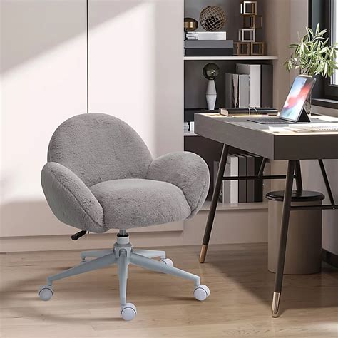 Buy Homcom Fluffy Leisure Chair Office Chair With Backrest Armrest