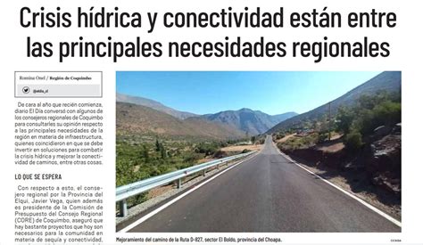 Crisis hídrica y conectividad están entre las principales necesidades