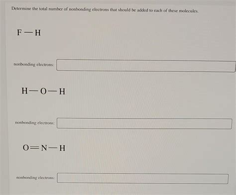 Solved Determine The Total Number Of Nonbonding Electrons Chegg