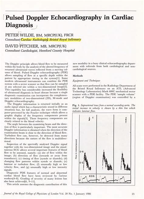 Pdf Pulsed Doppler Echocardiography In Cardiac Diagnosis