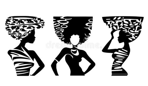 African Woman Vector Illustration Of Female From Africa Black And