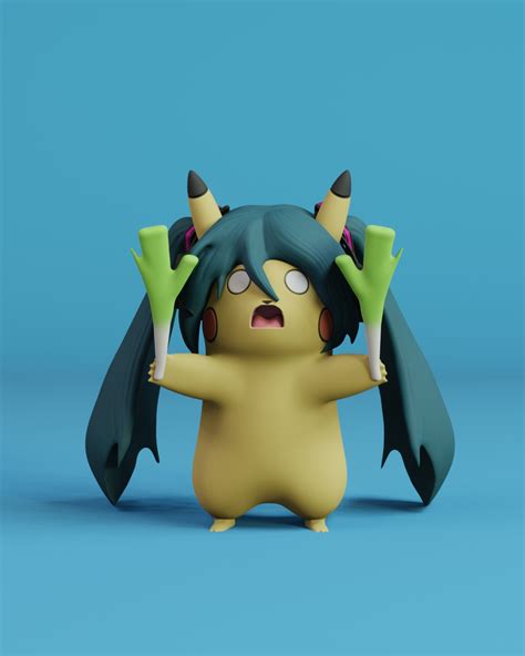 Free Stl File Pikachu Hatsune Miku 🐉 ・3d Print Object To Download・cults