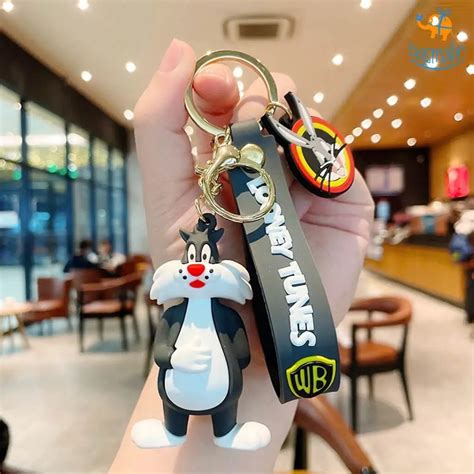 Multicolor Rubber Black Looney Tunes Keychain Packaging Type Packet