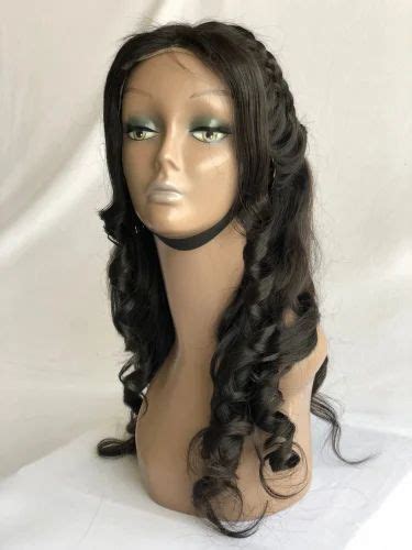 Transgreen Black Indian Remy Wavy 4x4 Closure Human Hair Wig For