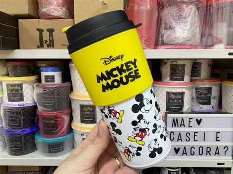 Tupperware Copo para Viagem 490 ml Mickey Mouse Mãe Casei e Agora