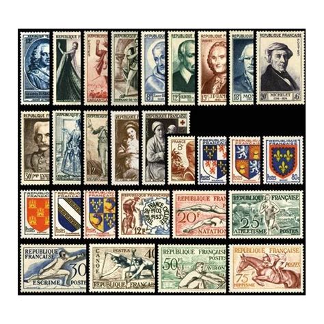 Timbres pour collectionneur France 1953 en année complète neuve