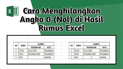 Cara Menghilangkan Angka 0 Nol Di Hasil Rumus Excel YouTube