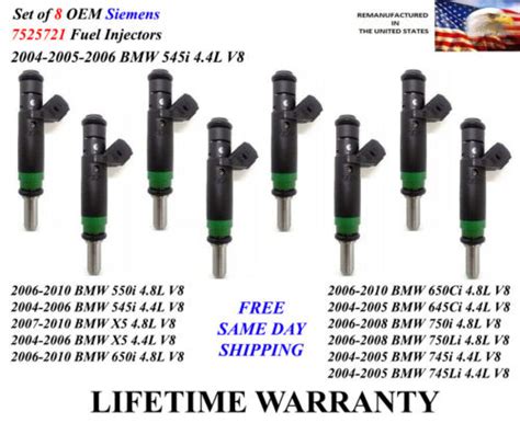 Set Of 8 Upgraded Genuine Siemens Fuel Injectors For 2004 2006 BMW 545i