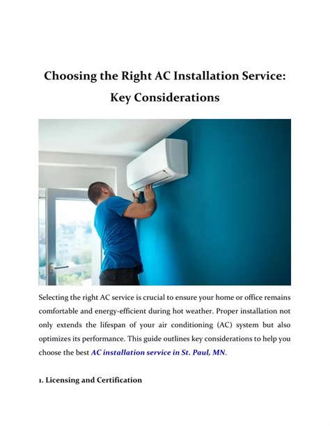 PPT Choosing The Right AC Installation Service Key Considerations