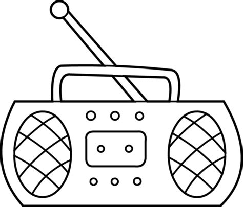 Radio Coloring Page - Free Clip Art