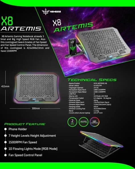 Jual Coolingpad Cooling Pad Nyk Nemesis Rgb X Artemis With Phone