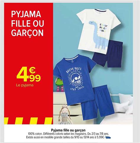 Promo Pyjama Fille Ou Garçon chez Carrefour