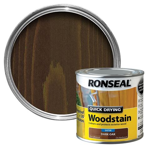 Ronseal Dark Oak Satin Wood Stain 025l Departments Diy At Bandq