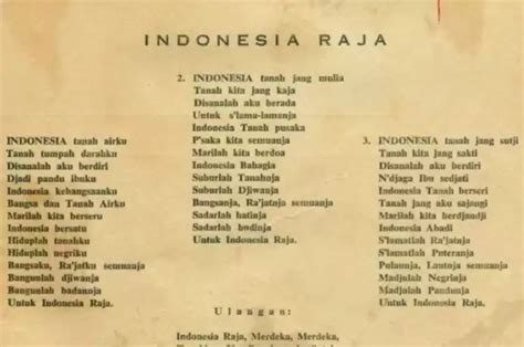 Not Angka Lagu Indonesia Raya Ciptaan W R Supratman Dan Maknanya