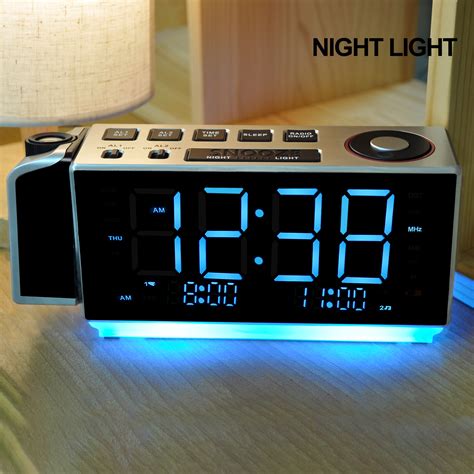 Itoma Projection Alarm Clock With Fm Radio 18 Led Display Usb Charging Night Light