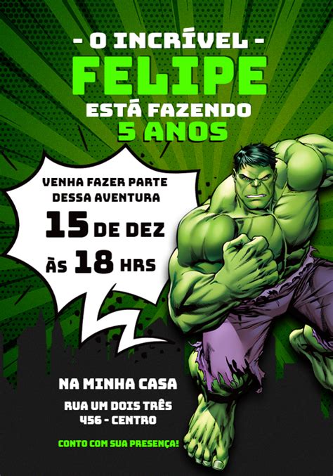 Make An Invitation Online Digital Invitation Birthday The Incredible Hulk