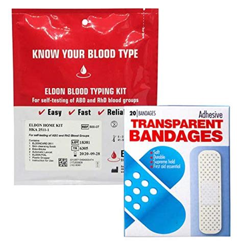 Eldoncard Blood Type Test Complete Kit Air Sealed Envelope Safety