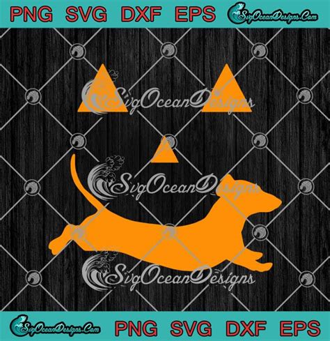 Halloween Dachshund Face Pumpkin Funny Svg Png Eps Dxf Cricut Cameo