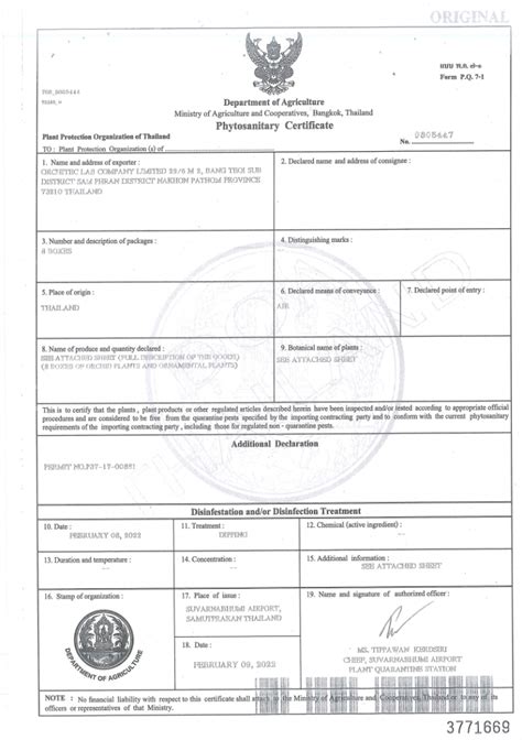 Plant Phytosanitary Cites Certificate Thailand Amthai Orchids Online