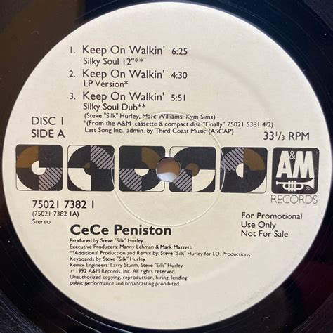 Keep On Walkin Cece Peniston Vinyl7 Records