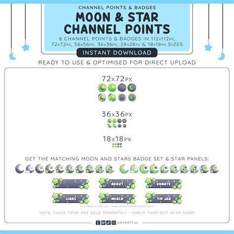 Twitch Channel Points / Emotes / Badges Moon & Stars Coins Bundle - Etsy