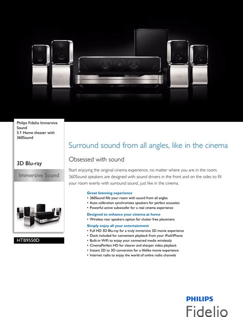 Philips Htb D Home Theater With Sound User Manual Leaflet