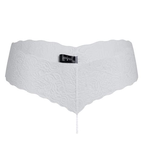 Chilirose Lingerie Perizoma Bianco Con Perle Naturali E