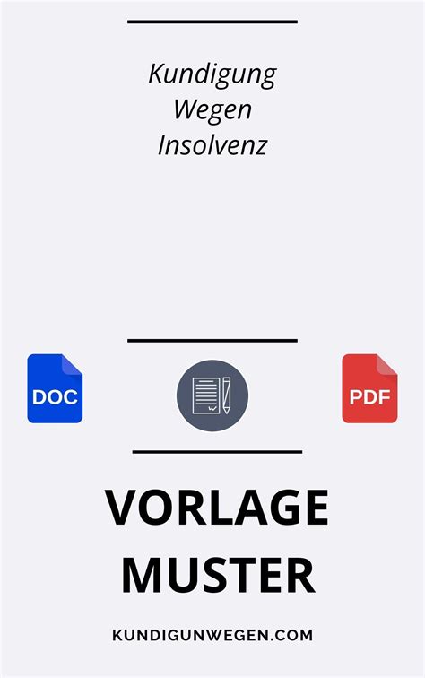 Kündigung Wegen Insolvenz Vorlage Muster