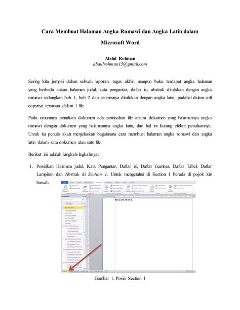 Cara Membuat Halaman Angka Romawi Dan Angka Latin Dalam Pdf