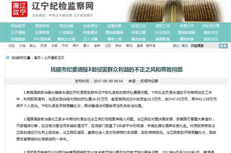 抚顺通报3起侵害群众利益不正之风和腐败问题新浪辽宁新浪网