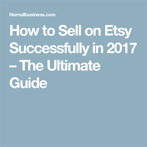 How To Sell On Etsy Successfully The Ultimate Guide Sell On Etsy