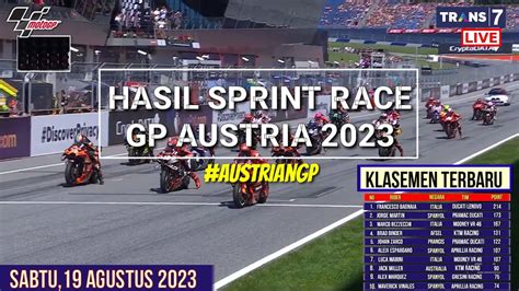 Hasil Sprint Race Motogp Hari Ini Sprint Race Gp Austria Hasil